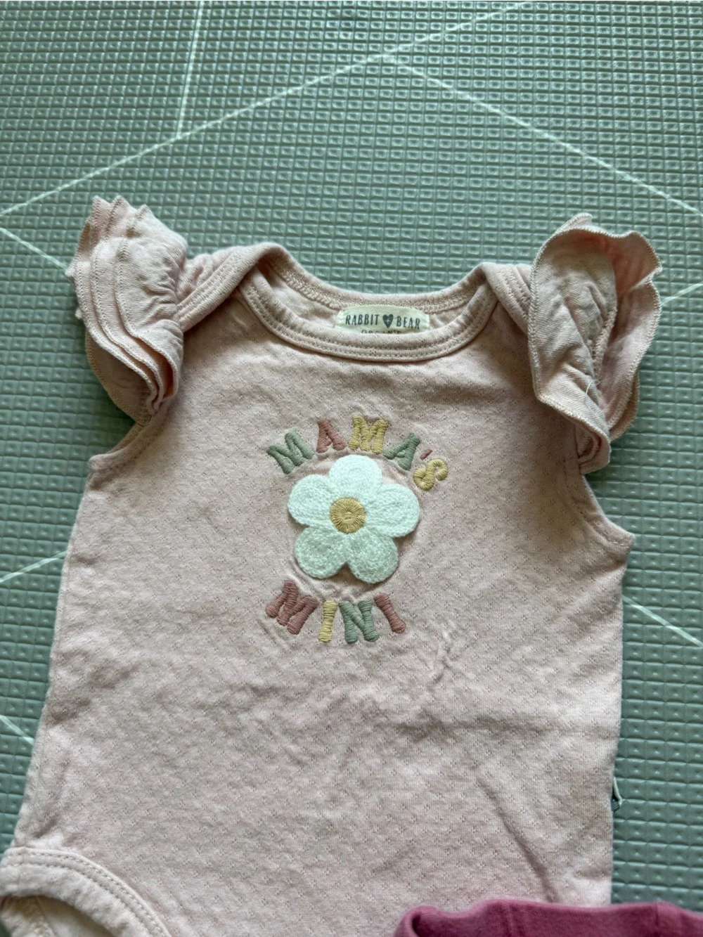 Rabbit + bear|Baby girl set,blush Pink Bodysuit MAMAS MINI,& leggings•••boho